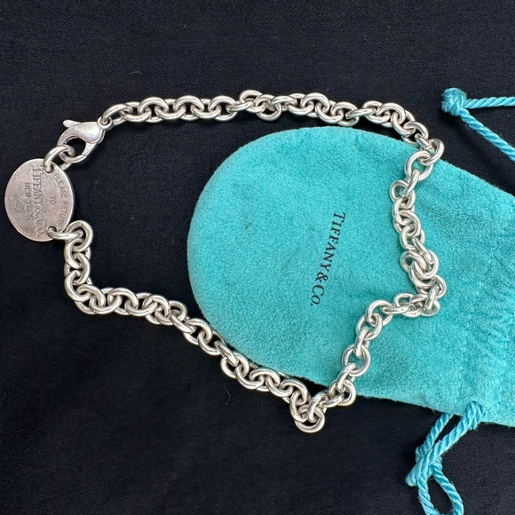 TIFFANY & CO. RETURN TO TIFFANY 925 VINTAGE OVAL TAG NECKLACE - Picture 12 of 13